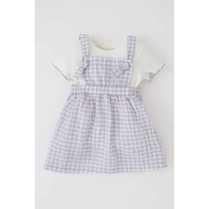 DEFACTO 2 piece Regular Fit Crew Neck Gingham Woven Set