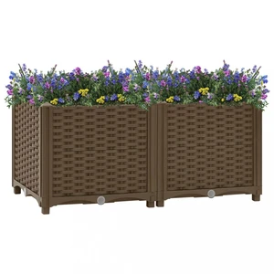 Vyvýšený záhon 80x40x38 cm PP Dekorhome Hnedá,Vyvýšený záhon 80x40x38 cm PP Dekorhome Hnedá