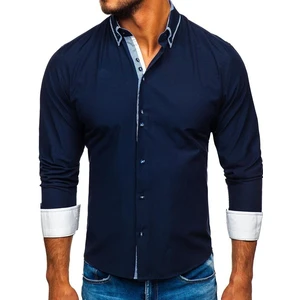 Cămașă elegantă bărbați bleumarin Bolf 6929-A