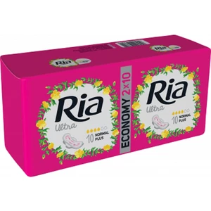 Ria Ultratenké hygienické vložky pro normální a silnější menstruaci Ultra Silk Normal Plus 20 ks Duopack