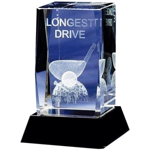 Longridge Longest Drive Crystal Trophy - 95mm
