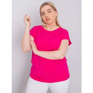 Fukszia plus size pamut póló