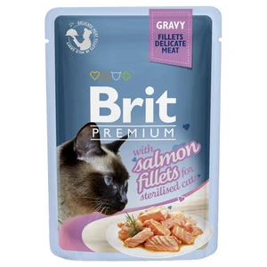 BRIT cat vrecko Fillets STERILISED šťava 85g - Losos