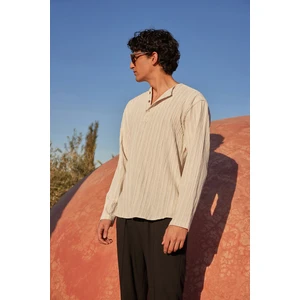 Trendyol Ecru Relaxed Fit Linen Content Shirt
