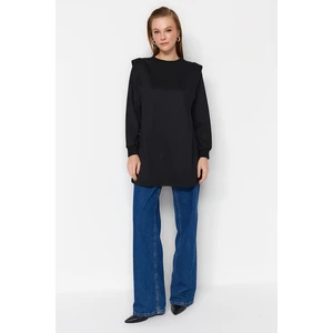 Trendyol Black Padded Knitted Sweatshirt