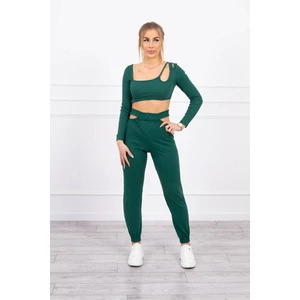Set with a top blouse green