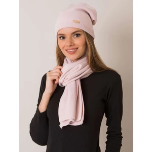 RUE PARIS A light pink set of hats and scarves