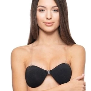 Self-supporting bra with straps - black