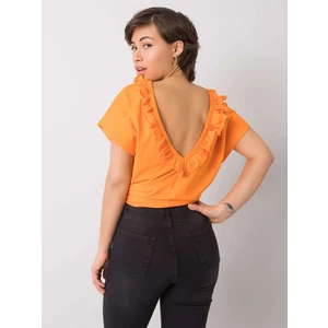 Orange blouse with a neckline on the back