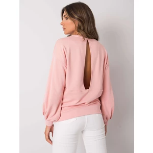 Light pink sweatshirt with a cutout on the back