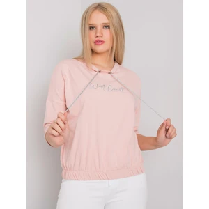 Dusty pink plus size blouse with Latore rhinestones