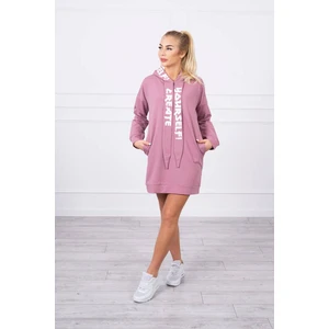 Dress with hood Oversize dark pink