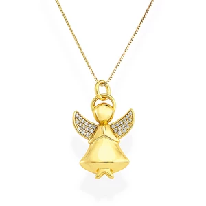 Amen Pozlacený náhrdelník se zirkony Angels A2GB (řetízek, přívěsek)