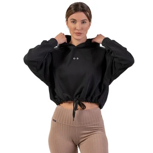 Nebbia Loose Fit Crop Hoodie Iconic Black M-L