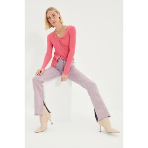 Trendyol Lilac Slit High Waist Slim Flare Jeans