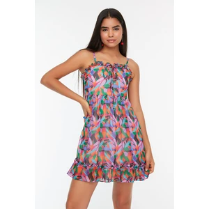 Trendyol Pink Strap Frilly Dress