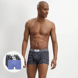 DIM VIBES BOXER 3x - Men's fashion boxers 3 pcs - black - blue - orange