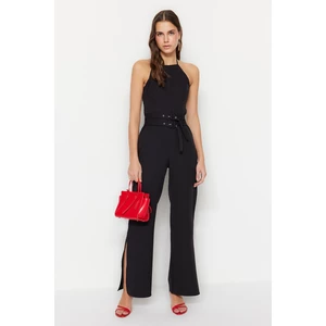 Trendyol Maxi Woven Overalls With Black Belt