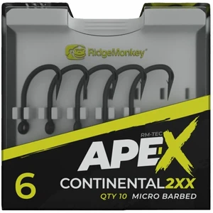 Ridgemonkey háček ape-x continental 2xx barbed 10 ks - velikost 2