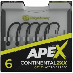 Ridgemonkey háčik ape-x continental 2xx barbed 10 ks - veľkosť 2