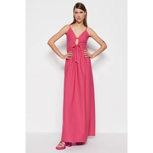 Trendyol Fuchsia Lined Window/Cut Out Detailed Long Evening Dress