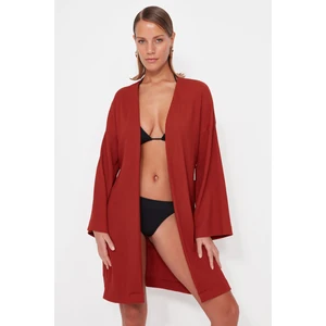 Trendyol Tile Belted Mini Woven Kimono & Caftan