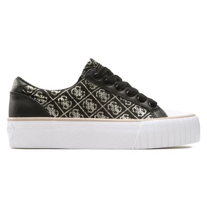Black Womens Patterned Sneakers Guess Nortin - Women