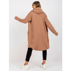 Basic light brown sweatshirt Tina RUE PARIS with pockets