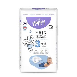BELLA Baby Happy Soft&Delicate Size 3 MIdi jednorázové pleny 5-9 kg 70 ks