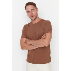 Trendyol Brown Basic Regular Fit Crew Neck Short Sleeve T-Shirt