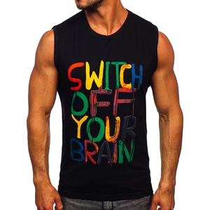 Černé pánské tílko s potiskem tank top Bolf 14803-1