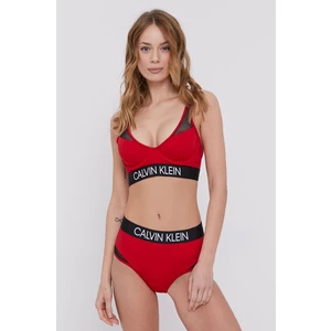 Calvin Klein červený spodní díl plavek High Waist Bikini