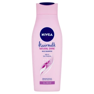 Nivea Hairmilk Natural Shine pečující šampon pro unavené vlasy bez lesku 400 ml