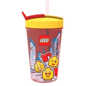 LEGO Iconic Girl fľaša so slamkou žltočervená