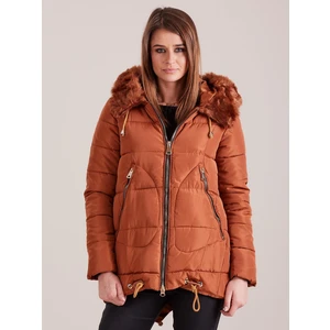 Women´s brown quilted winter jacket