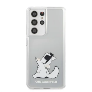 Puzdro Karl Lagerfeld PC/TPU Choupette Eats pre Samsung Galaxy S21 Ultra - G998B, transparentné