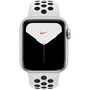 Apple Watch Nike Series 5 GPS, 44mm Silver Aluminium Case with Pure Platinum/Black Nike Sport Band - S/M & M/L