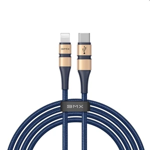 Baseus BMX Double-deck MFi USB-C/Lightning PD 18W 1.8m, arany/kék