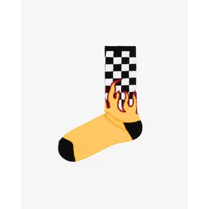 Vans Flame Check Ponožky Černá Žlutá