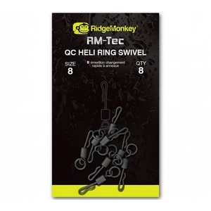 Ridgemonkey rychlovýmenný obratlík s krúžkom quick change heli ring swivel-veľkosť 8