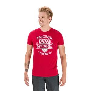 Czerwony T-shirt męski z nadrukiem SAM 73