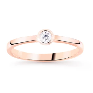 Cutie Jewellery Jemný třpytivý prsten z růžového zlata Z8006-10-X-4 51 mm
