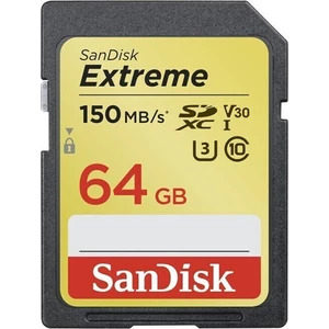 SDXC karta, 64 GB, SanDisk Extreme®, Class 10, UHS-I, UHS-Class 3, v30 Video Speed Class, podpora videa 4K