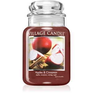 Village Candle Apples & Cinnamon vonná sviečka (Glass Lid) 602 g