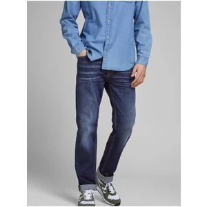 Tmavě modré slim fit džíny Jack & Jones Clark - Pánské