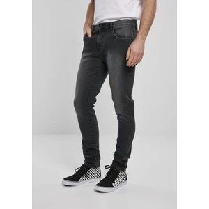 Slim Fit Zip Jeans Real Black Washed