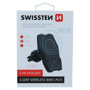 Swissten magnetický držák do auta S-Grip WM1-AV3 s bezdrátovým nabíjením