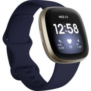 Chytré hodinky Fitbit Versa 3 Midnight/Soft Gold Aluminum