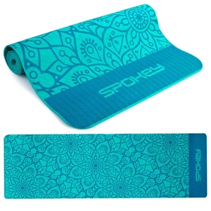 Spokey MANDALA Yoga Mat for Exercise Turquoise, 180 x 60 cm