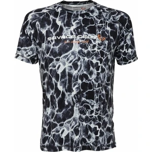 Savage Gear Tričko Night UV T-Shirt Black Waterprint S